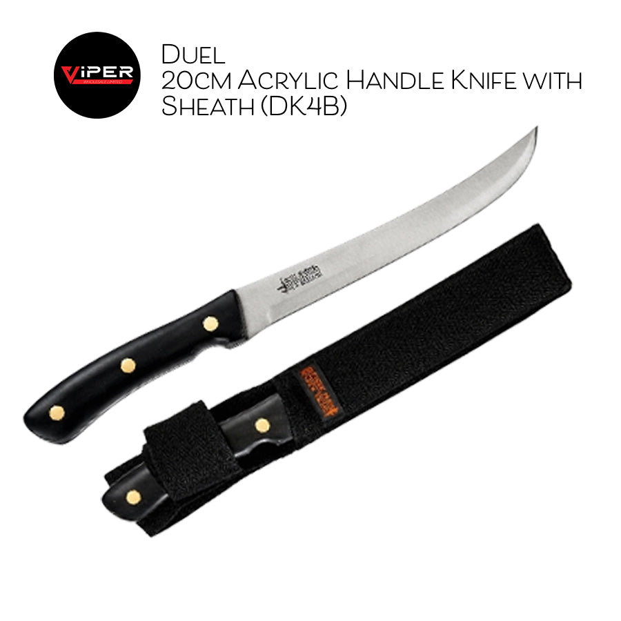 Duel - 20cm Acrylic Handle Knife with Sheath (DK4B)