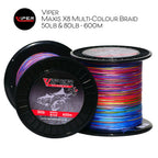 Viper - Maxis x8 Multi-Coloured Braid • 600m - 50lb, 80lb