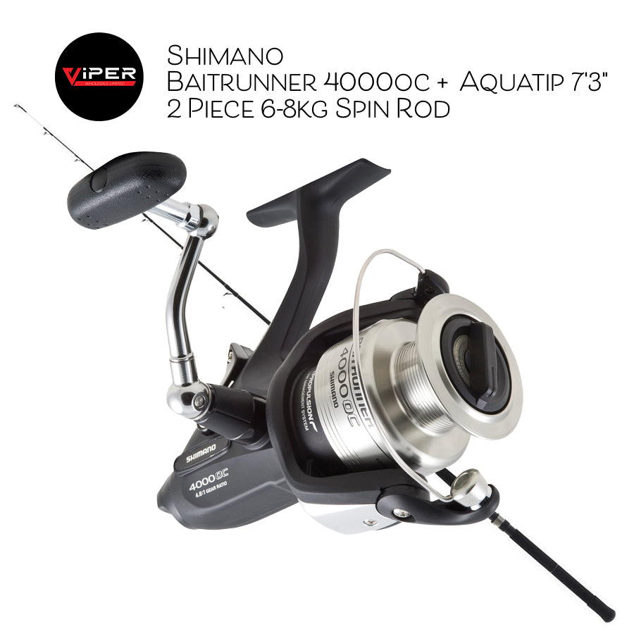 SHIMANO - Baitrunner 4000oc + Shimano Aquatip 7'3" 2 Piece 6-8kg Spin Rod