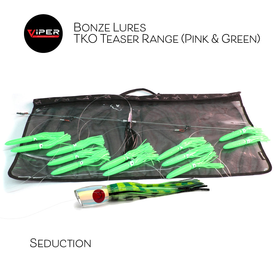 Bonze Lures - TKO Teaser Range (Pink & Green)