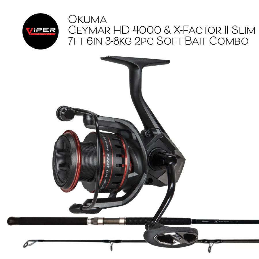 Okuma - Ceymar HD 4000 & X-Factor II Slim  7ft 6in 3-8kg 2pc Soft Bait Combo