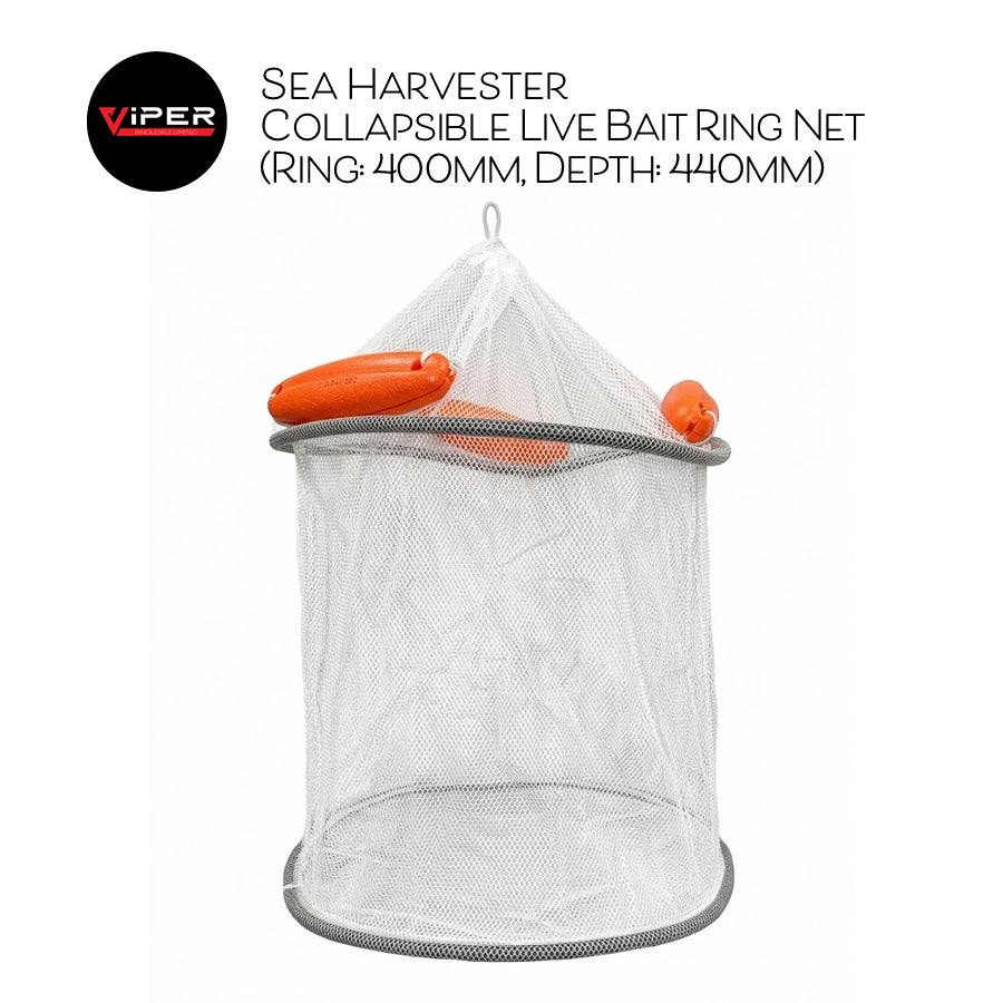 Sea Harvester - Collapsible Live Bait Ring Net (Ring: 400mm, Depth: 440mm)