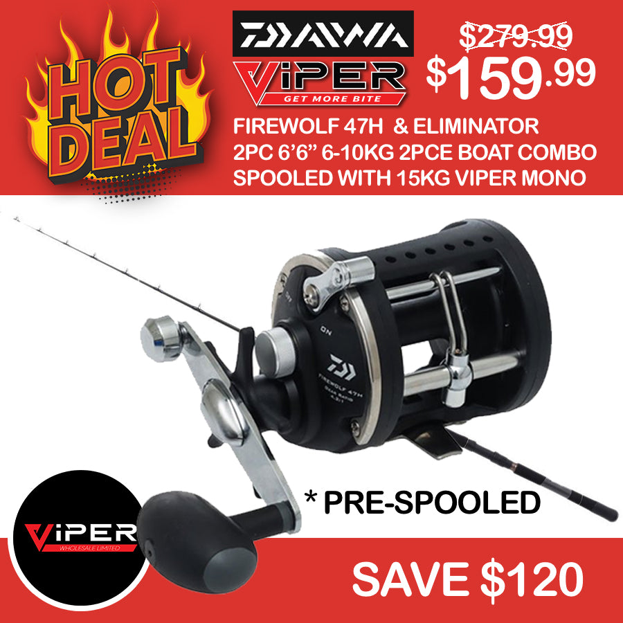 Daiwa - Firewolf 47H & Eliminator 2pc 6’6” 6-10kg 2pce Boat Combo