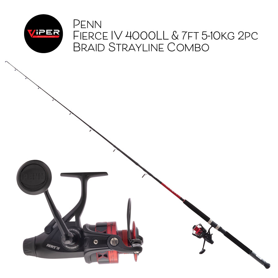 Penn - Fierce IV 4000LL & 7ft 5-10kg 2pc Braid Strayline Combo