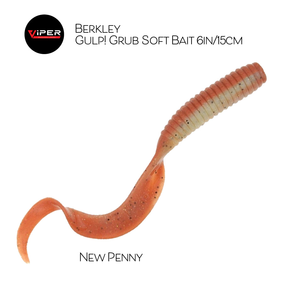 Berkley - Gulp! Grub Soft Bait  - New Penny / 6in/15cm