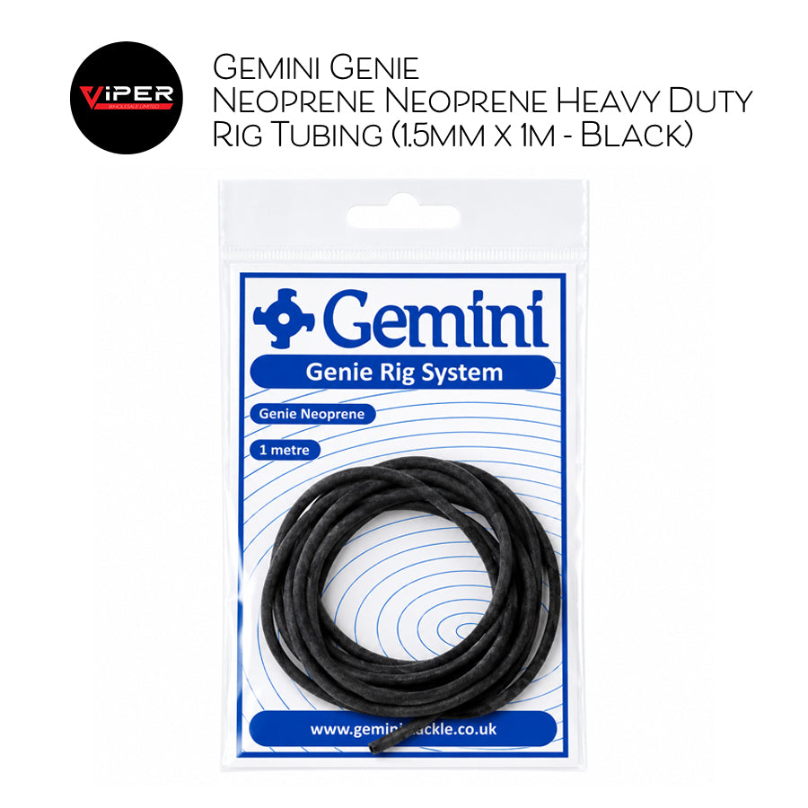 Gemini Genie - Neoprene Heavy Duty Rig Tubing  (1.5mm x 1m - Black)