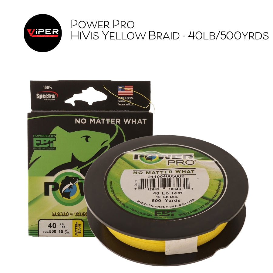 Power Pro - HiVis Yellow Braid 40lb/500yrds