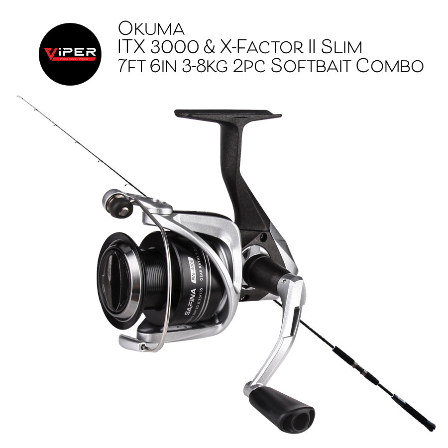 Okuma - ITX 3000 & X-Factor II Slim 7ft 6in 3-8kg 2pc Softbait Combo