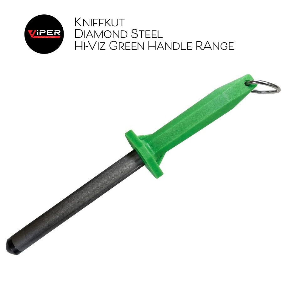 Knifekut Diamond Steel - Hi-Viz Green Handle