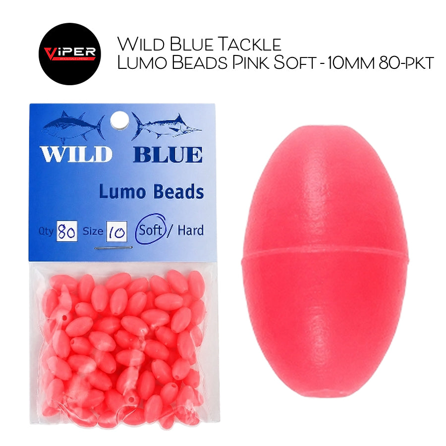 Wild Blue Tackle - Lumo Beads Pink Soft (10mm 80-pkt)