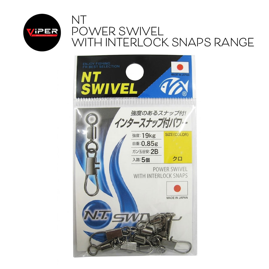 NT - Power Swivel with Interlock Snaps Range (Popping & Jigging)