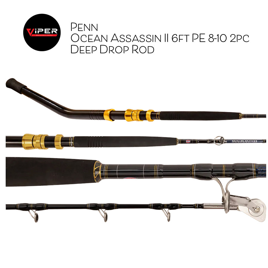 Penn - Ocean Assassin II 6ft PE 8-10 2pc Deep Drop Rod