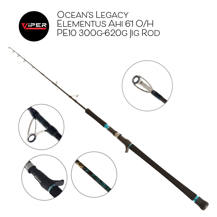 Ocean's Legacy - Elementus Ahi 6'1 O/H PE10 300g-620g Jig Rod