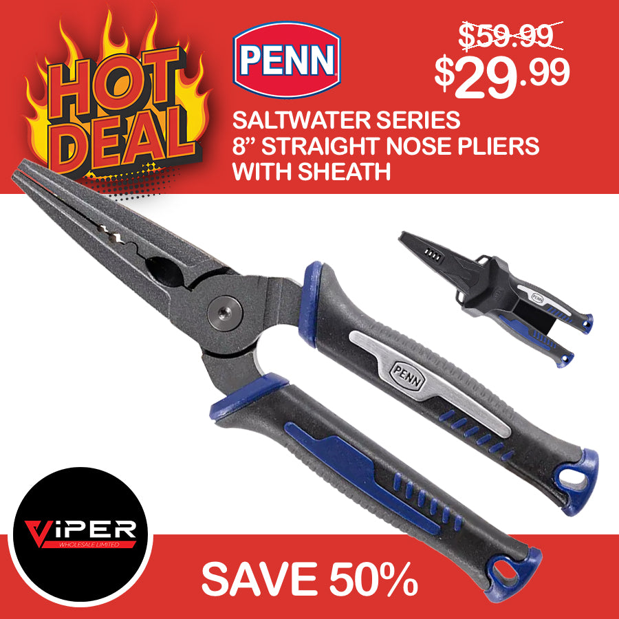Penn - Saltwater Series 8" Straight Nose Pliers (with Sheath)
