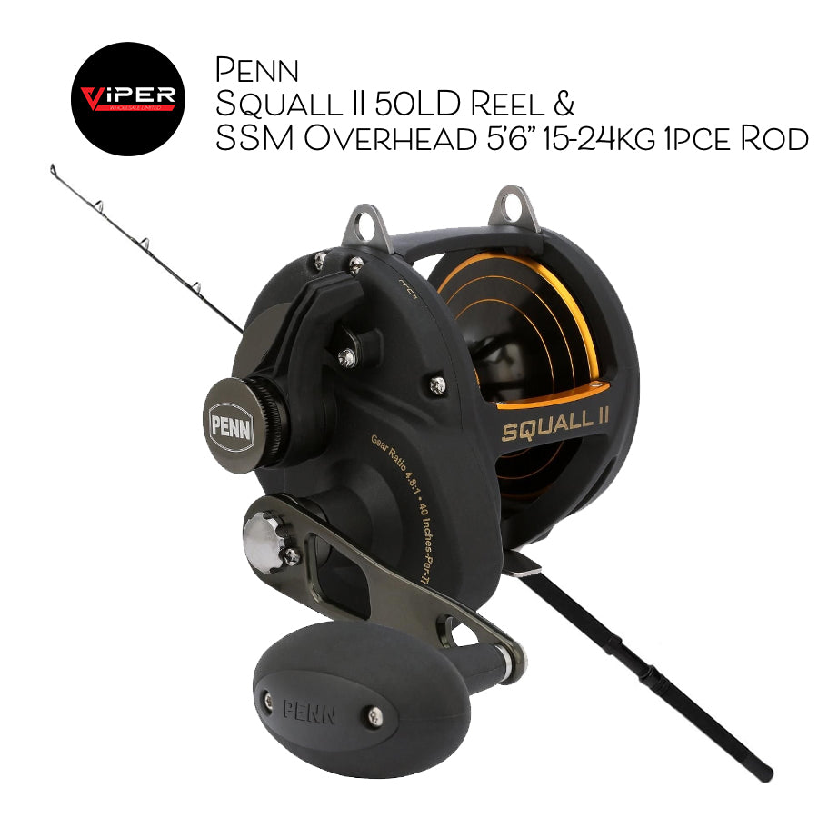 Penn - Squall II 50LD Reel & SSM Overhead 5’6” 15-24kg 1pce Rod