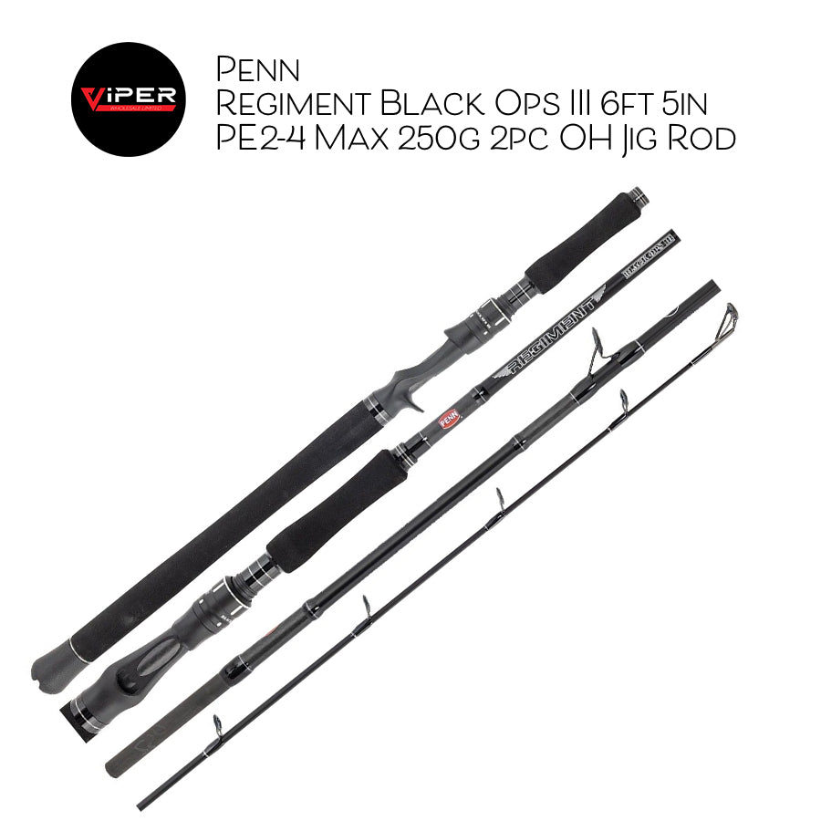 Penn - Regiment Black Ops III 6ft 5in PE2-4 Max 250g 2pc OH Jig Rod