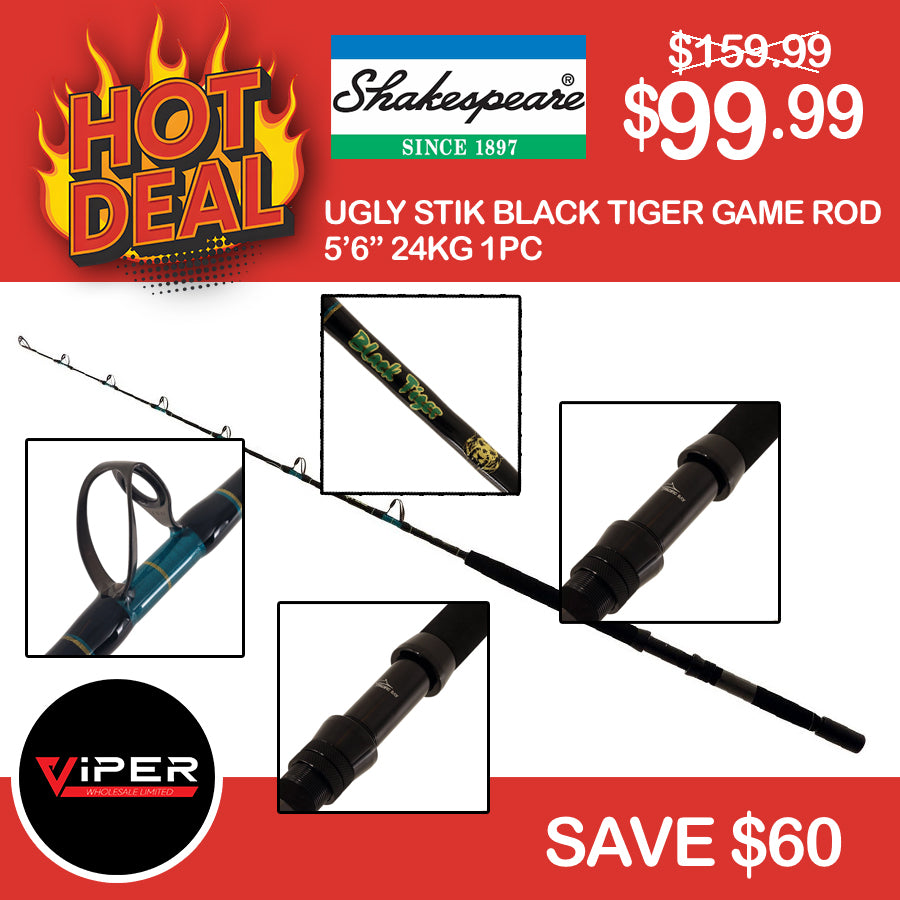 Shakespeare - Ugly Stik Black Tiger 5'5" 24kg 1pc Stand Up Runner Game Rod
