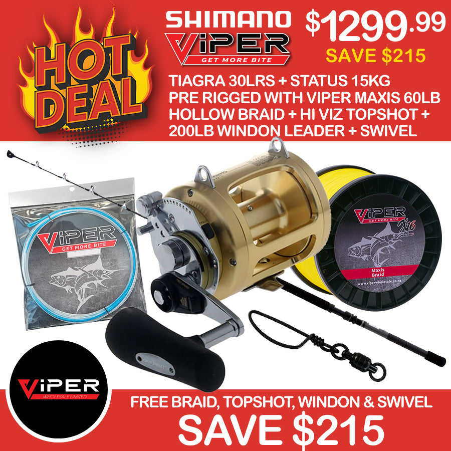 Shimano - Tiagra 30LRS + Shimano Status 15kg + Viper Rigging Combo