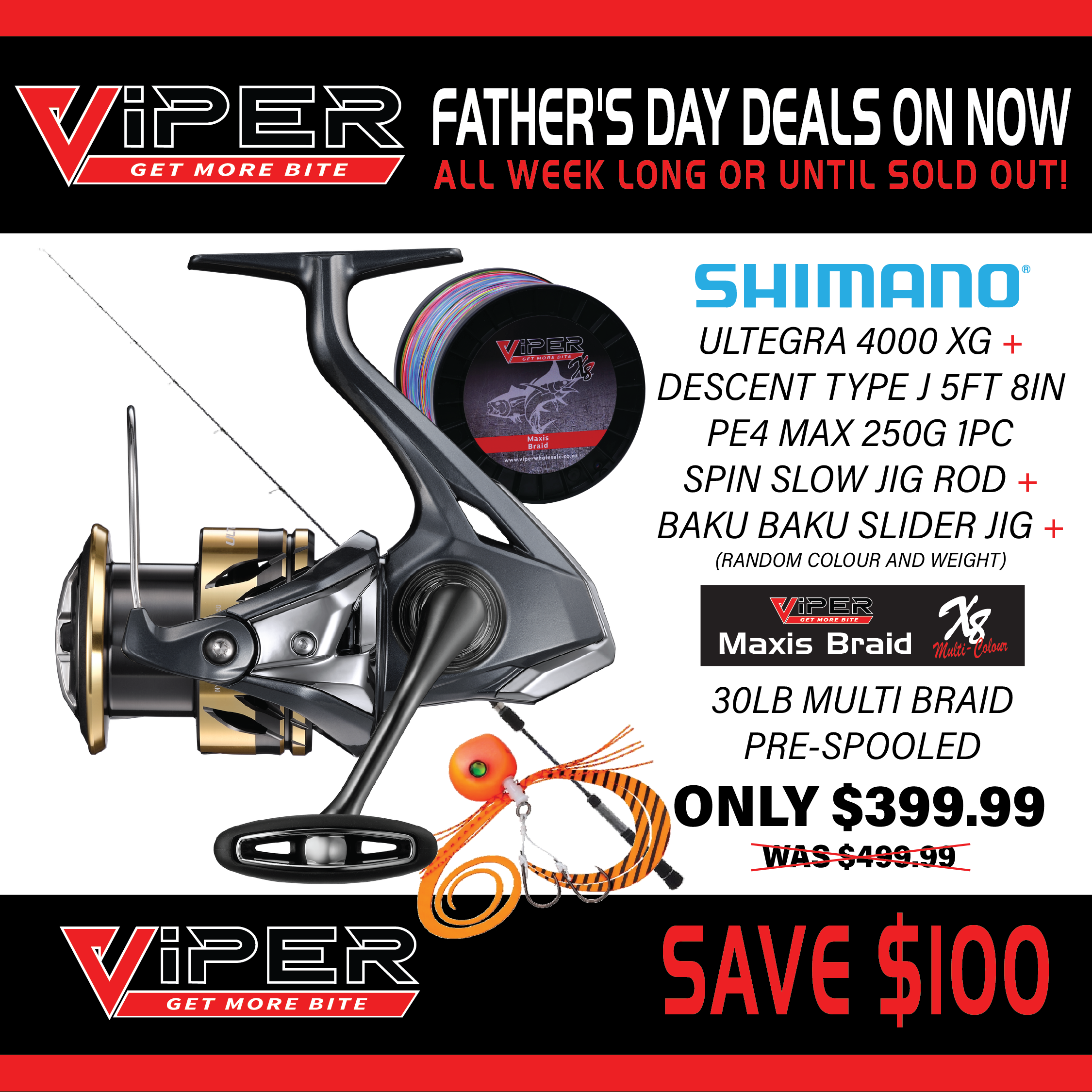 Dad's Day - Shimano Slow Jig Spin Combo