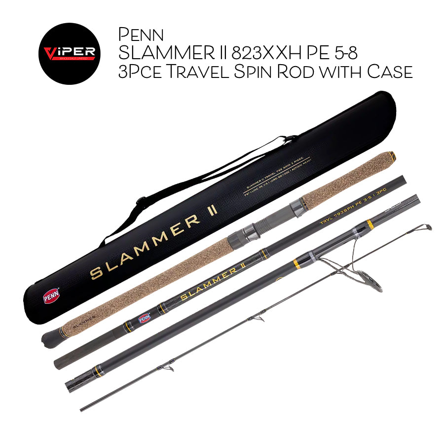 Penn - Slammer II 823XXH PE 5-8 3Pce Travel Rod with Csse