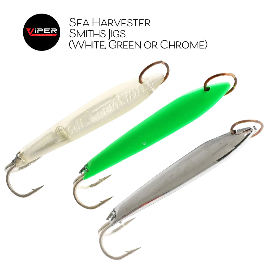 Sea Harvester - 4" Smiths Jigs (White, Green or Chrome)