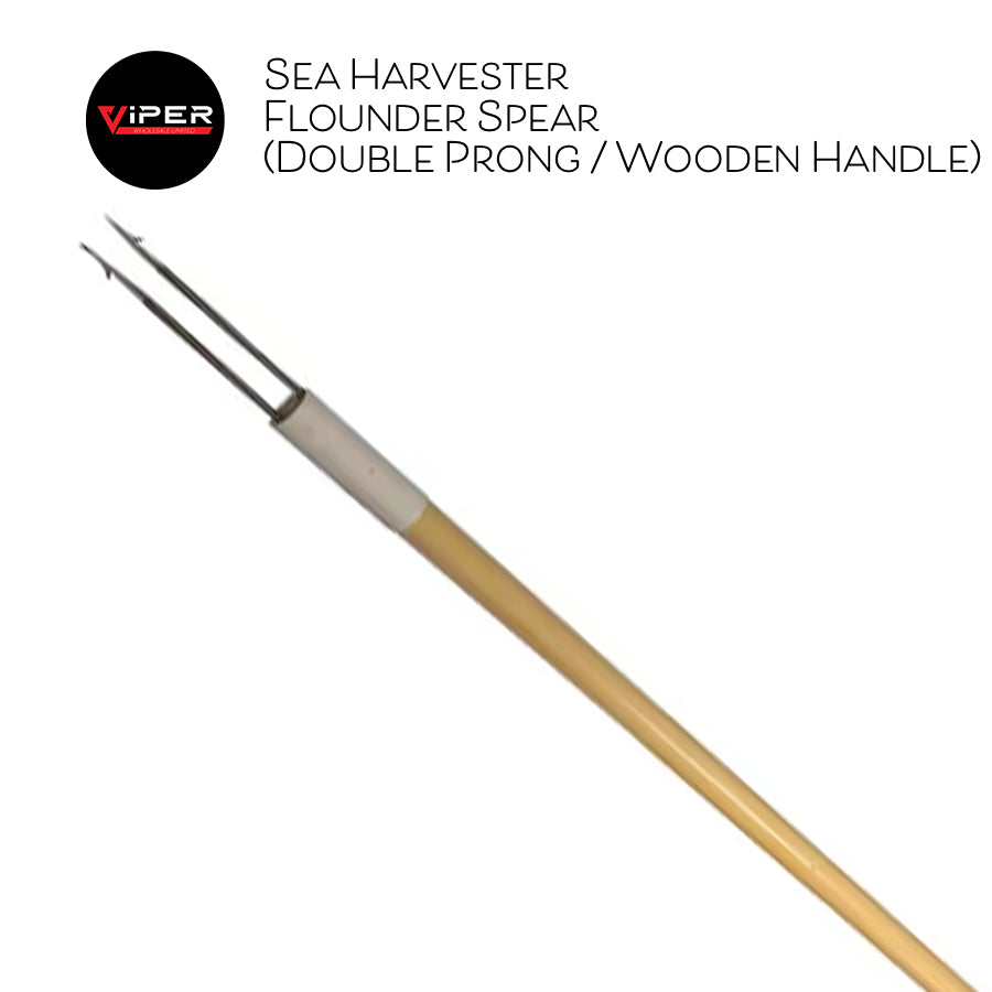 Sea Harvester - Flounder Spear (Double Prong / Wooden Handle)
