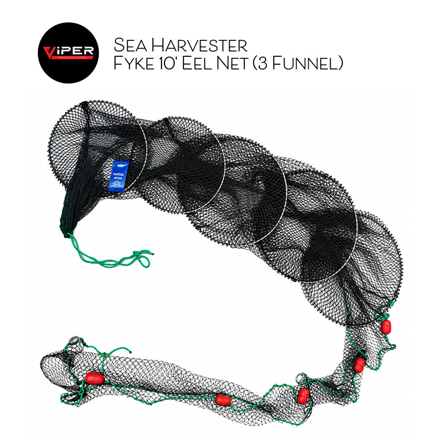 Sea Harvester - Fyke 10' Eel Net (3 Funnel)