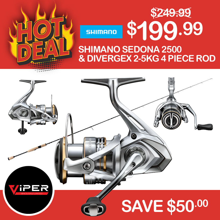 ** HOT DEAL ** Shimano - Sedona FJ 2500H  & DivergX 7' 2-5KG 4pce Travel Rod
