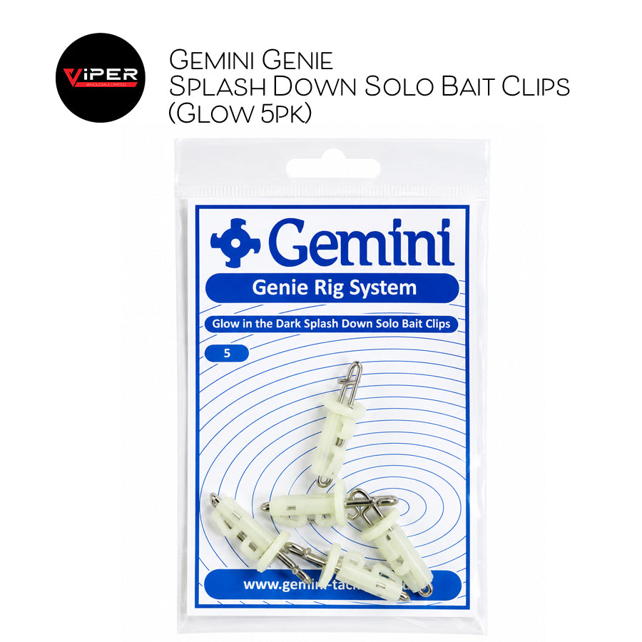 Gemini Gennie - Splash Down Solo Bait Clips (Glow 5pk)