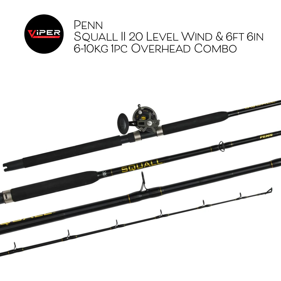 Penn - Squall II 20 Level Wind & 6ft 6in 6-10kg 1pc OH Combo