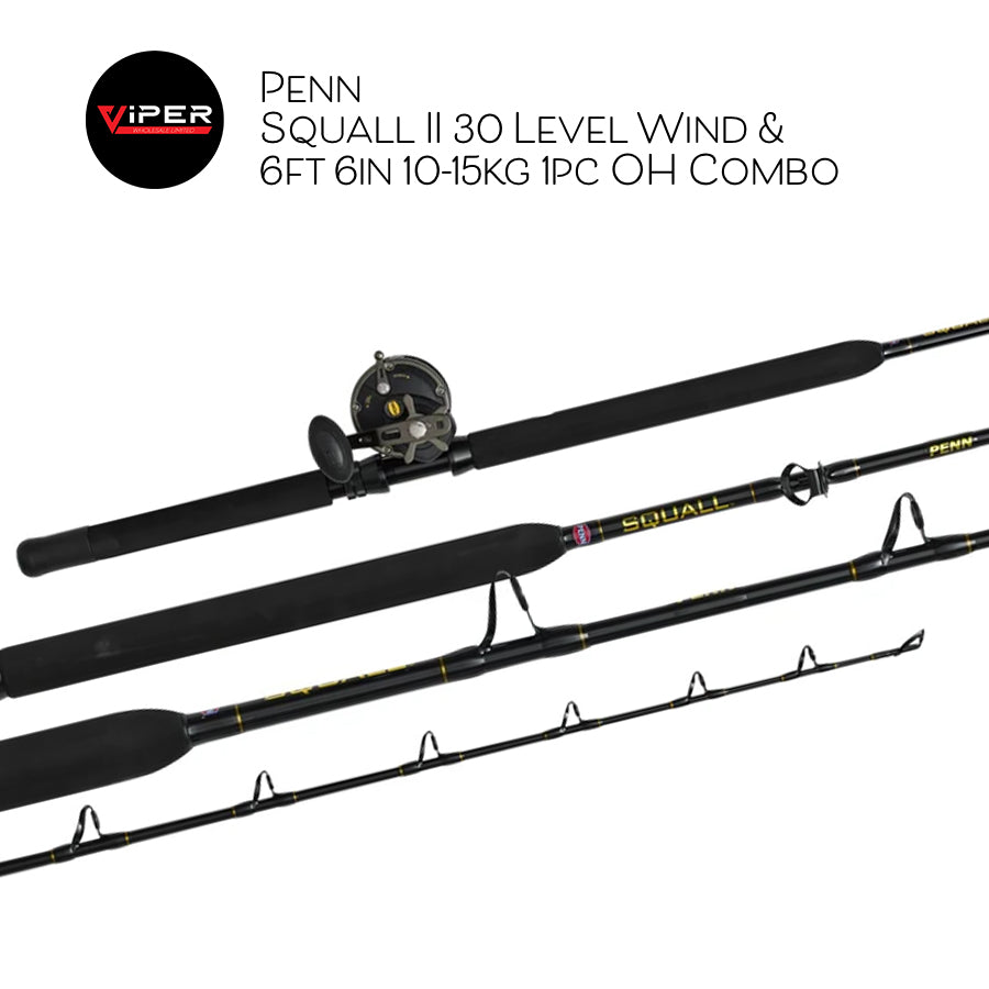 Penn - Squall II 30 Level Wind & 6ft 6in 10-15kg 1pc OH Combo