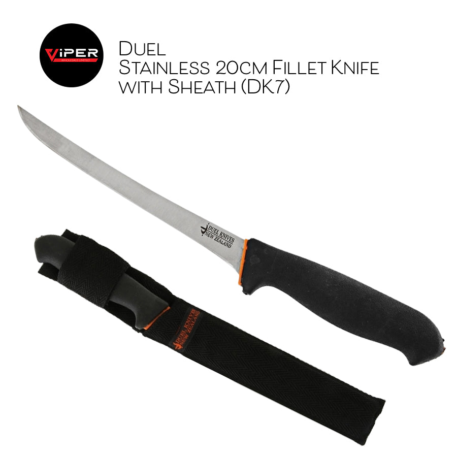 Duel - Stainless 20cm Fillet Knife with Sheath (DK7)