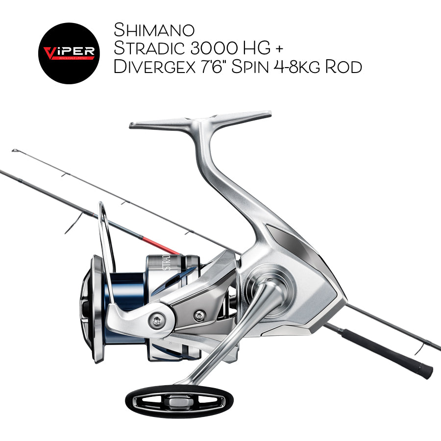 Shimano - Stradic 3000 HG + Divergex 7'6" Spin 4-8kg Rod