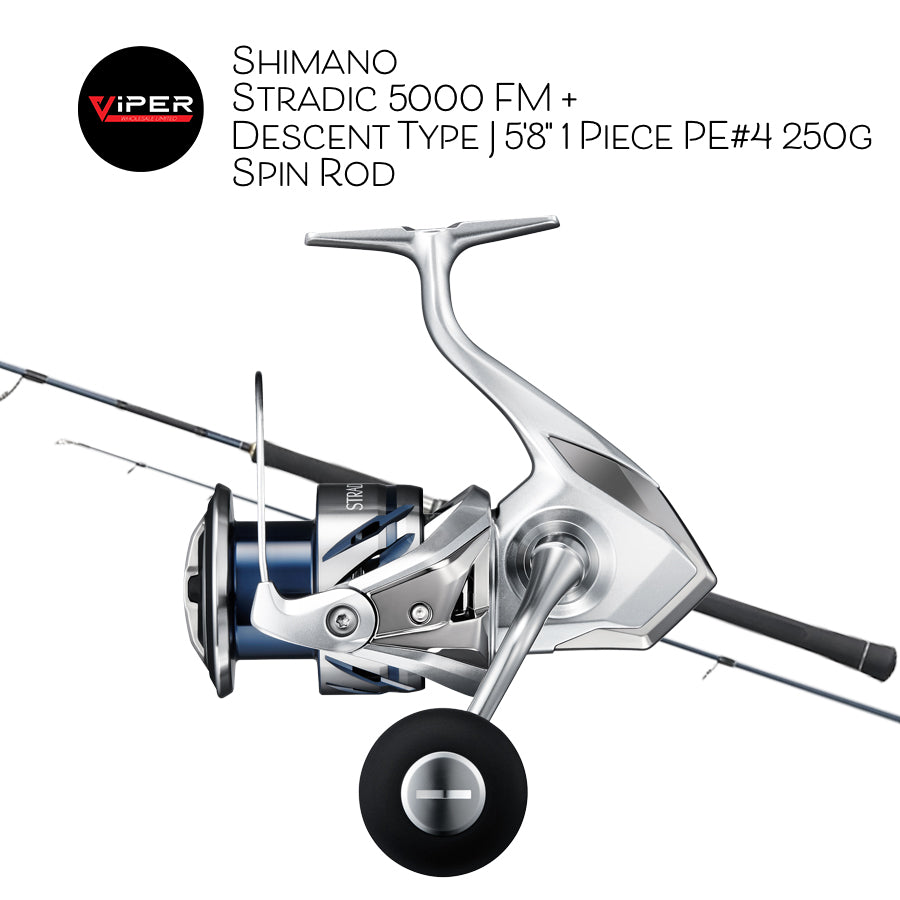 Shimano - Stradic 5000 FM + Descent Type J 5'8" 1 Piece PE#4 250g Spin Rod