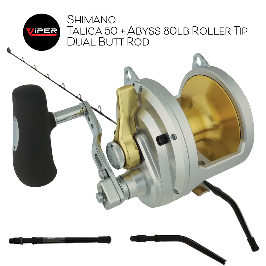 Shimano - Talica 50 + Abyss 80lb Roller Tip Dual Butt Rod
