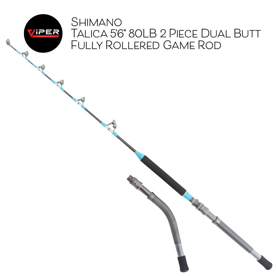 Shimano - Talica 5'6" 80LB 2 Piece Dual Butt Fully Rollered Game Rod