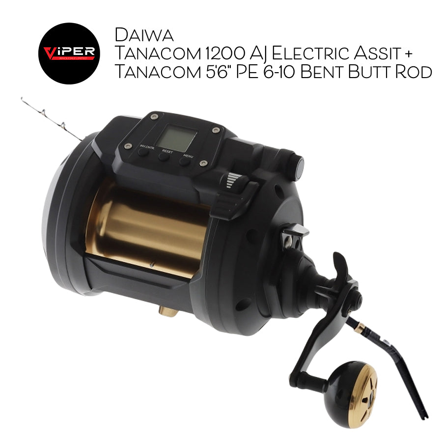 Daiwa - Tanacom 1200 AJ Electric Assist + Tanacom 5'6" PE 6-10 Bent Butt Rod