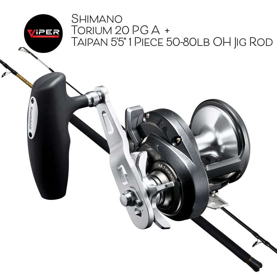 Shimano - Torium 20 PG A  + Taipan 5'5" 1 Piece 50-80lb OH Jig Rod