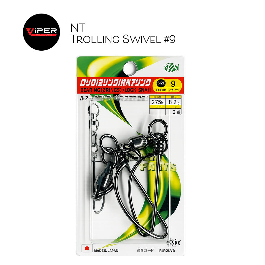 NT - Trolling Swivel #9 275 Kg Twin Ring 2pk