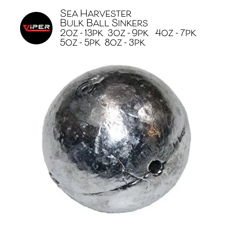 Sea Harvester - Bulk Ball Sinkers Range (2oz - 13pk  3oz - 9pk   4oz - 7pk  5oz - 5pk  8oz - 3pk)