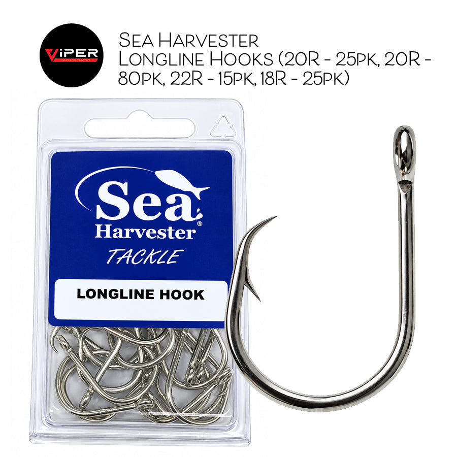 Sea Harvester - Longline Hook Range (20R – 25pk, 20R – 80pk, 22R – 15pk, 18R – 25pk)