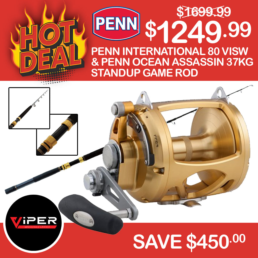 ** HOT DEAL ** Penn - International 80 VISW & Ocean Assassin 37kg Stand Up Game Rod
