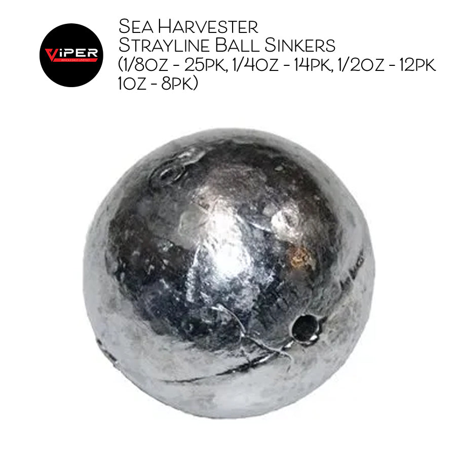 Sea Harvester - Strayline Ball Sinkers (1/8oz – 25pk 1/4oz – 14pk 1/2oz – 12pk 1oz – 8pk)